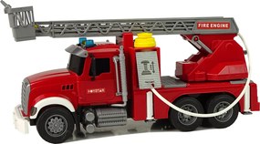 LEAN Toys Hasičské auto červené so striekaním vody, zvukmi a svetlami