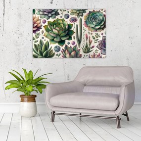 Obraz - Sukulenty (90x60 cm)