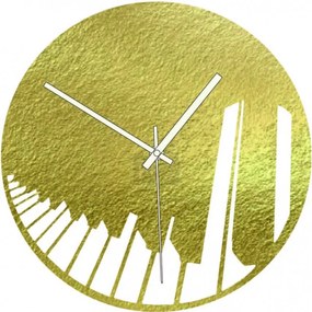 Drevené hodiny klavír symfónia čierne | SENTOP PR0415 plywood