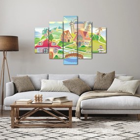Obraz - Farebné mestečko (150x105 cm)