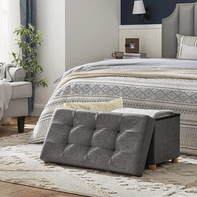 Taburetka 65 L, lavica s úložným priestorom, nosnosť 300 kg, tmavošedá