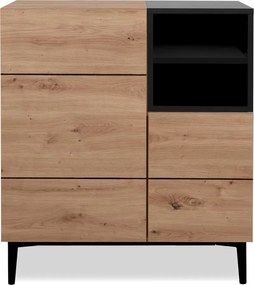 Skrinka 2-dverová Nola, dub artisan/čierna