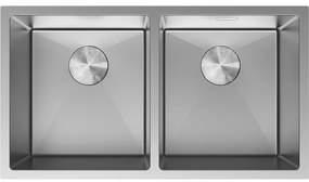 Mexen Binox, 2-komorový nerezový drez 800 x 450 mm, brúsená oceľ, 6421802000-01