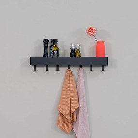 Čierna nástenná oceľová kúpeľňová polička Multi – Spinder Design