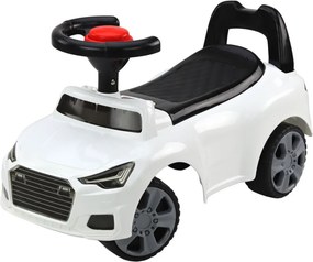 LEAN CARS Detské odrážadlo auto s opierkou QX-3396, klaksón a úložný box, biele