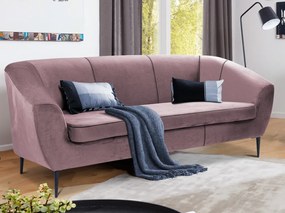 Trojmiestna pohovka Olivio, svetle ružová zamatová látka