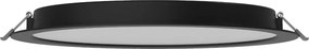 Mexen LDRR, LED stropné svietidlo na zapustenie, priemer 12 cm 30 cm, 24W, studená - 6500K, 1920 lm, čierna - L210-030-2465-70