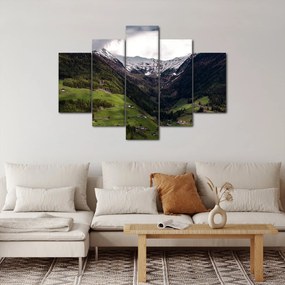 Obraz - Údolie pod horami (150x105 cm)
