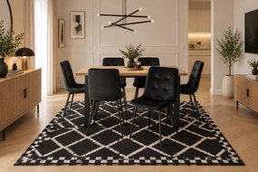 Koberec Boho 656 BLACK/CREAM rozmery koberec: 200x290 cm