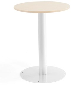 Okrúhly stôl ALVA, Ø700x900 mm, breza, biela