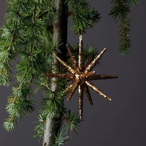 House Doctor Vianočná ozdoba Spike Large Brown Glitter – set 4 ks