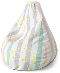 Sablio Sedací vak Pear Pruhy a bodky štetcom - 70 x 95 x 15 cm