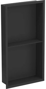 Mexen X-Wall-R, polička na zapustenie na obklad s golierom 60 x 30 cm, čierna matná, 1970603010S