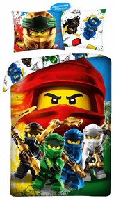 DETSKÉ BAVLNENÉ OBLIEČKY LEGO NINJAGO 160X200 CM, 1KS 70X80 CM VZOROVANÉ