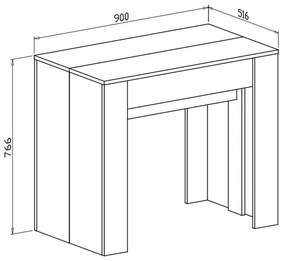 JEDÁLENSKY STÔL AZURO 50 - 238 cm BIELY ROZKLADACÍ