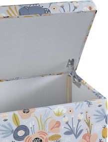 Truhlica čalúnená farba produktu modrá látka vzorované