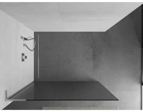 Mexen Kioto L, sprchová zástena Walk-In 120 x 200 cm, 8mm sklo s rebrovým vzorom, chrómový profil, 800-120-103-01-09