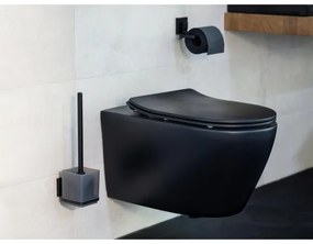 WENKO 71450800 - WC sada VACUUM-LOC QUADRO ED 9,5x37 cm čierna