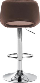 Barová stolička Camden - zamat, chróm rám - Hnedá