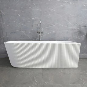 Voľne stojaca akrylátová vaňa REA WENUS RIGHT 170x80 cm biela, sifón Click-Clack - čierny