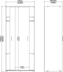 Šatníková skriňa Sida 77 cm s posuvnými dverami biela