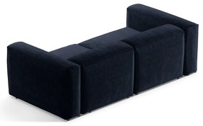 Tmavomodrá menčestrová pohovka 224 cm Bergano – Cosmopolitan Design