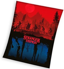 DETSKÁ FLEECOVÁ DEKA STRANGER THINGS 150X200 CM VZOROVANÁ