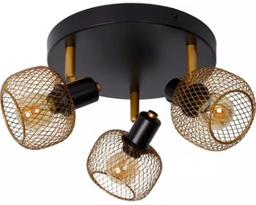 Lucide 77978/13/02 - Bodové svietidlo MAREN 3xE14/13W/230V čierna/mosadz