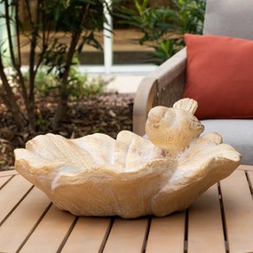 Napájadlo pre vtáky Birdy, 16x38 cm, keramika, béžová