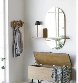 Nástenné zrkadlo s poličkou 92x94,5 cm Barco – House Nordic