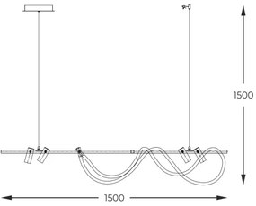 Zuma Line 2200277L - LED Luster na lanku BALBO LED/67,5W/230V 2700-6000K + DO