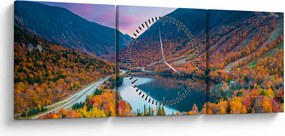 Obraz - White Mountain, New Hampshire, USA (s hodinami) (90x30 cm)