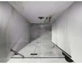 Mexen, Mexen Lunar výklopné sprchové dvere ľavé 115 cm, transparentné, brúsený nikel - 834-115-000-97-00-L