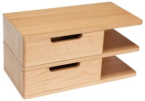 Závesný nočný stolík s poličkami v dekore duba v prírodnej farbe Öppen – Hübsch