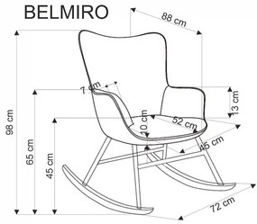 Olivové hojdacie kreslo BELMIRO