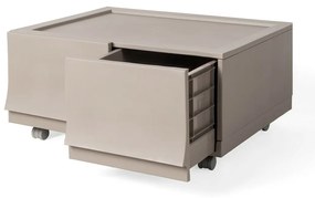 Modulárny úložný box Wave twin Wood s kolieskami 54,6 x 43,4 x 22 cm, široký - 2 zásuvky - kolieska