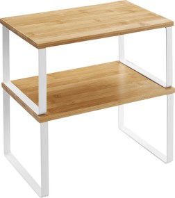 Sada bambusových organizérov CEZAR, 2ks, hnedá/biela SongmicsHome
