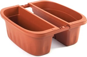 BAMA Závesný kvetináč na zábradlie KLUNIA, farba terracotta Množstvo: 2 ks, Rozměry: 50 cm