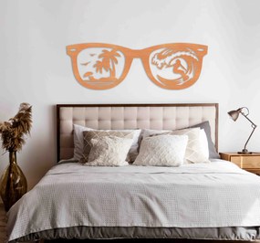 Drevená nálepka slnečných okuliarov s motívom pláže - Buk
