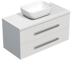 Kúpeľňová skrinka s doskou SAT Cube Way 100x53x46 cm biely lesk CUBE461003BISAT45, 1 ks