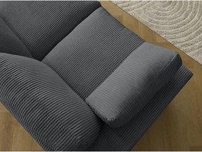 Tmavosivá menčestrová rohová pohovka Belair – Bobochic Paris