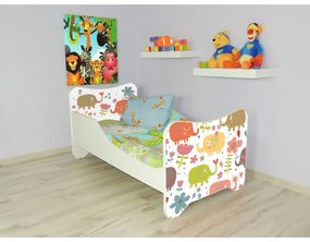 Detská posteľ s obrázkom 140x70 - Slony