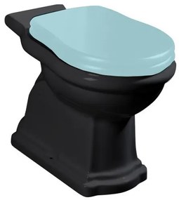 Kerasan Kerasan, RETRO WC kombi misa 38,5x72cm, spodný odpad, čierna mat, 101231