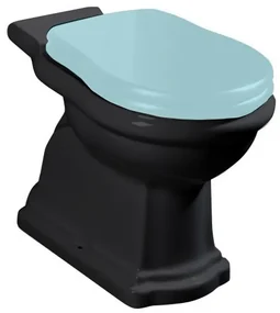 Kerasan Kerasan, RETRO WC kombi misa 38,5x72cm, spodný odpad, čierna mat, 101231
