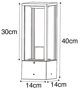Priemyselné stojace vonkajšie svietidlo hrdzavohnedá 40 cm IP44 - Charlois