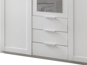 Šatníková skriňa Nadja, 135 cm, biela/zrkadlo