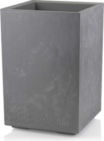 PLASTOVÝ KVETINÁČ NA KOLIESKACH BETONIQUE 60X40X40 CM IMITÁCIA BETÓNU SIVÁ