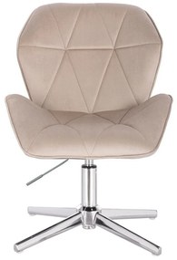 LuxuryForm DESIGN Stolička MILANO MAX VELUR na striebornom kríži - latte