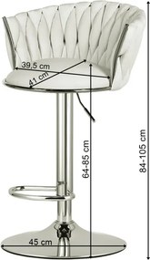 Barová stolička MIG zamatová, zlatá / béžová