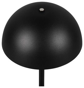 Matne čierna LED stolová lampa s kovovým tienidlom (výška 21 cm) Munoz – Trio